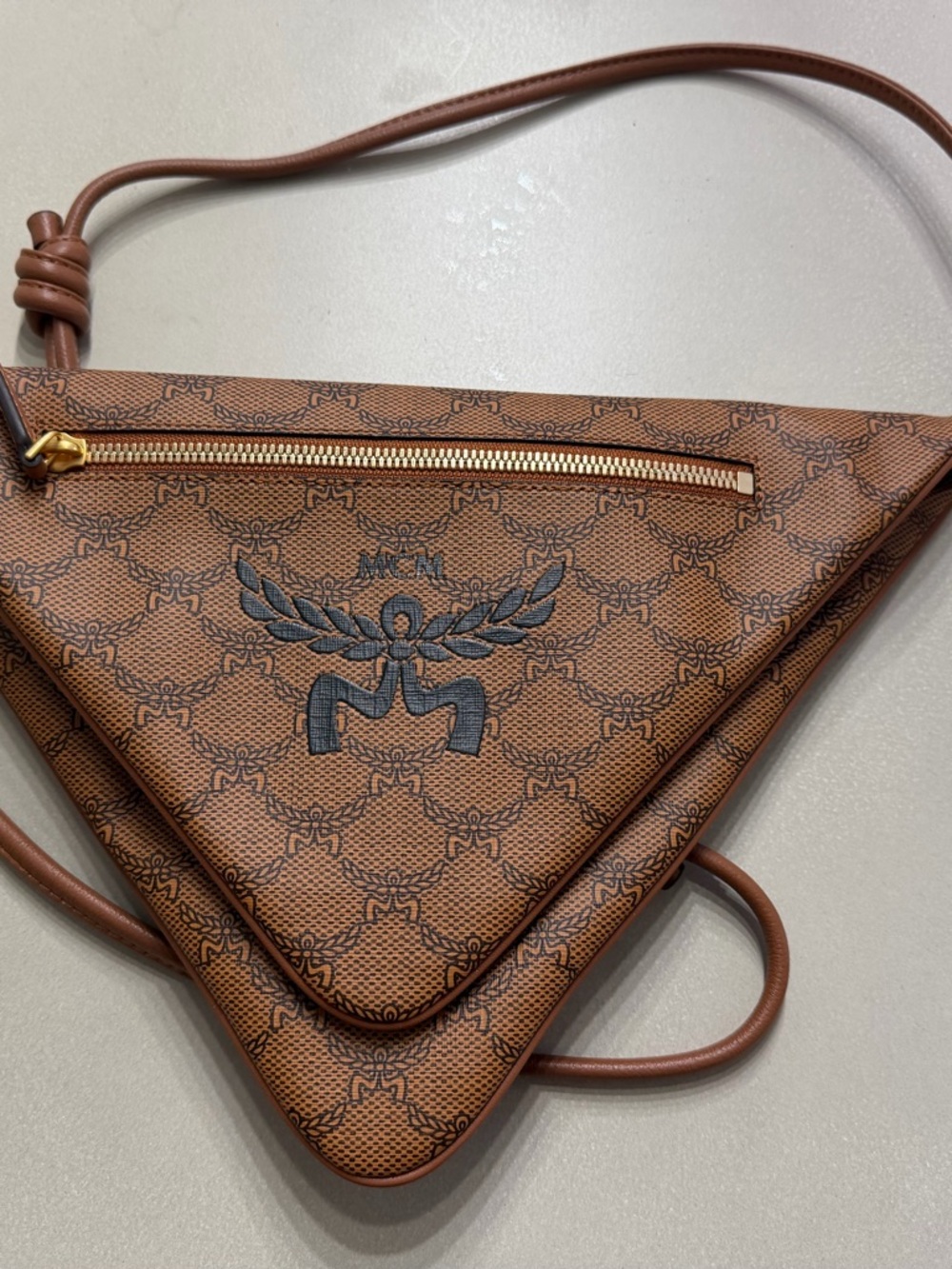 MCM cross body brand new without tags Triangle Brown Monogram Crossbody Bag